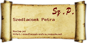 Szedlacsek Petra névjegykártya