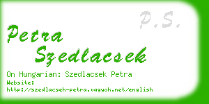 petra szedlacsek business card
